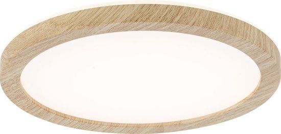 Paulmann Atria Shine Wood LED Plafondlamp - 19cm - Houtlook - 3000K - IP44