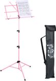 Relaxdays lessenaar bladmuziek - uitschuifbaar - opvouwbaar - 140x53x49 cm - roze