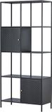 Hioshop PortoSeguro Wandkast 2 Deuren, 4 Planken Zwart