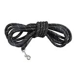 Bobby Walk 5 M - Hondenriem 5 meter/dikte 1,5 cm, buisvormige hondenriem, duurzaam nylon, zwart