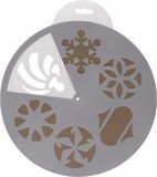 Decoris Kerst raamsjablonen - 6x stuks - kunststof - 30 cm diameter - herbruikbaar