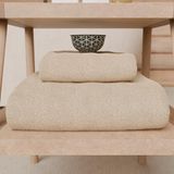 PETTI Artigiani Italiani - Badhanddoeken 100% katoenen badstof, handdoekenset 2+2, 4 stuks, 2 gezichtshanddoeken en 2 handdoeken, beige handdoeken