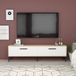 Hanah Home Moderne tv-standaard, saffier & wit, 150 cm x 45 cm x 29,6 cm, 100% melamine gecoat particle board, 18 mm dik, wandmontage, stijlvol en functioneel