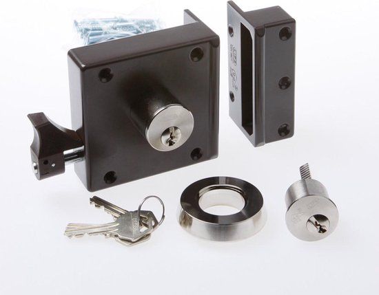 Lips Assa Abloy Lips Veiligheidsoplegslot met losse buitencilinder - 50 mm - DIN Rechts - Bruin