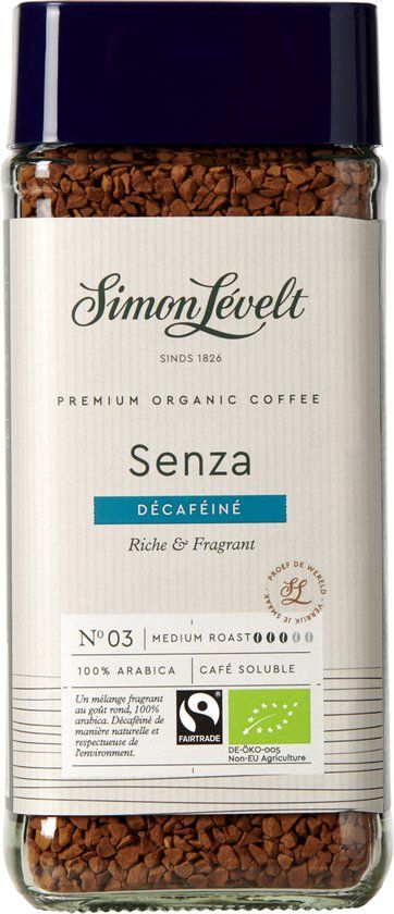Simon Lévelt Cafeïnevrije Oploskoffie Premium Organic Coffee - 100g