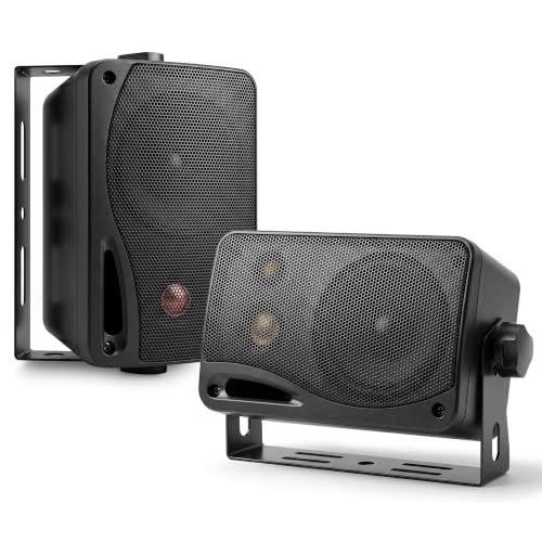Pyramid Luidsprekers - Speakers met Houder voor Wandmontage - 3-Wege Mini Box Luidsprekersysteem - Luidsprekers voor Binnen en Buiten - 200W - PA Systeem