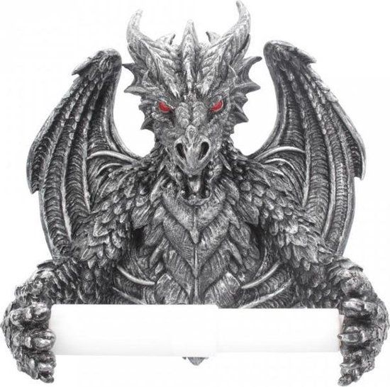 Nemesis Now Obsidian Draken Toiletrolhouder - Grijs