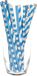 Excellent Houseware Drinkrietjes van papier - 100x - blauw - 20 cm