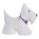 Atmosphera Chien de butée de porte - blanc - 1 kg - polyester - 32 x 12 x 28 cm - chambre d'enfant