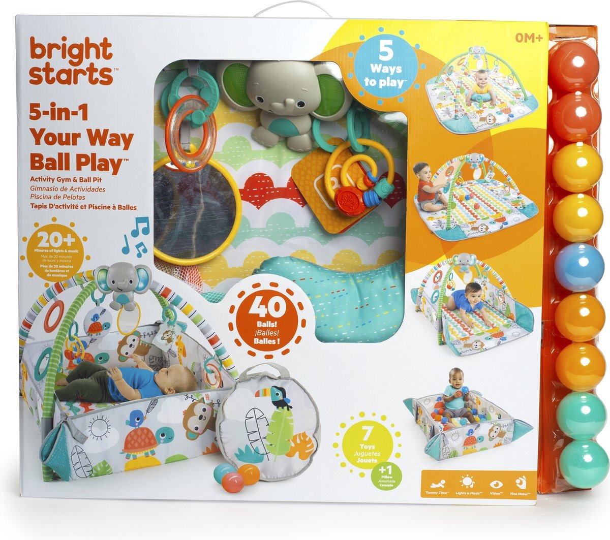 Bright Starts 5-in-1 Your Way Ball Play Activity Gym & Ball Pit - Volledig Tropisch