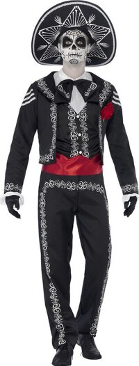 Vegaoo "Mexicaanse skelet kostuum voor heren Halloween - Verkleedkleding - Medium"