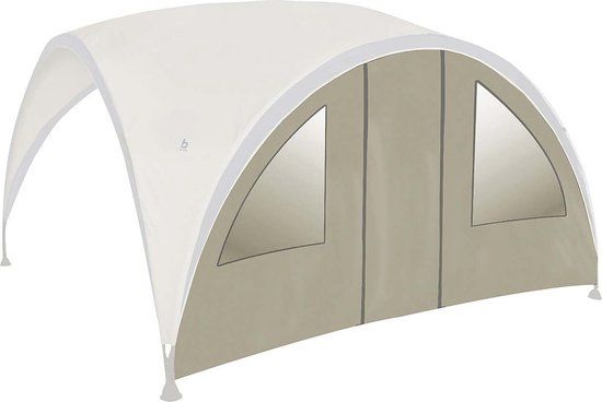 Bo-Camp - Zijwand voor party shelter - Medium - Met deur en ramen - Beige