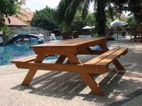 Countrywood Hardhouten picknicktafel Comfort | L180xB160xH75 cm | Bruin | 6 personen