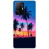 Xiaomi Bedrukt siliconen hoesje compatibel met Xiaomi Mi 11T 5G, Xiaomi Mi 11T Pro 5G Palmiers colores