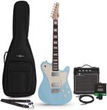 Gear4Music Knoxville Select Elektrische Gitaar Blauw, 10 W Gitaarversterker en Accessoirepakket