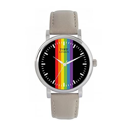 Toff London Pride Lineaire zwarte wapenstokken Horloge