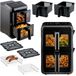 Friteuse à air chaud, 11,6 litres, double chambre, 3000 watts, 9 programmes, noir