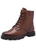 Tamaris WIDE FIT Dames Enkellaarsje 8-85109-47 327 H-breedte Cognac Leer/Synthetisch Maat 37 EU