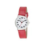 Ravel - Uniseks Gemakkelijk te Lezen Horloge met Grote Getallen - Rood/Zilverkleurig/Witte Wijzerplaat