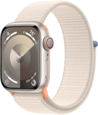Apple Apple Watch Series 9 Cellular 41 Mm Sterrenlicht Aluminium Case/sterrenlicht Sport Loop