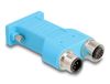 Delock 60665 D-Sub 9 Buchse auf M12 Stecker und Buchse 5-polig A-codiert CAN-Bus Verteiler 180° blau