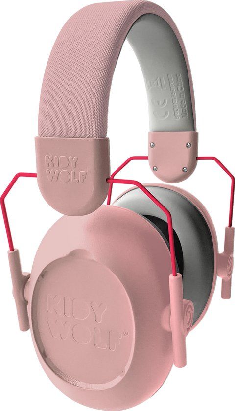 KIDYWOLF KIDYNOISE Kinder Gehoorbescherming Roze – 25dB Geluidsreductie, Opvouwbaar & Verstelbaar, 5+