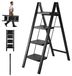 OEM Vierkante klapladder, antislip, belastbaar tot 150 kg, zwart