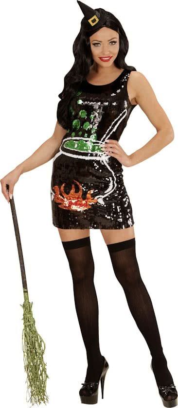 Vegaoo Glimmende heksen Halloween kostuum voor vrouwen - Medium