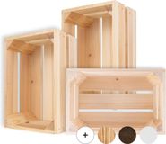 Creative Deco 3 x Natuurlijke Houten Kist | 30 x 20 x 15 cm | Houten Mand Ideaal voor Opslag Cadeau Decoratie DIY Ambachten | voor Documenten Speelgoed Gereedschap