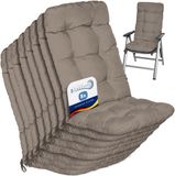 Beautissu Flair HL Coussin d'assise Lot de 8 dossiers hauts 120x50x8 cm taupe