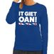 Bellatio Decorations Friesland Sweater - It Giet Oan - Dames - Blauw - Fryslan - Elfstedentocht XXL