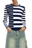 Desigual Pull de la collection pour femme, blanc, taille M