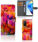 B2Ctelecom Hoesje Xiaomi Mi 10T Pro | Mi 10T Tulips Book Case Kunstleer/TPU Bloemen