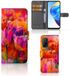 B2Ctelecom Hoesje Xiaomi Mi 10T Pro | Mi 10T Tulips Book Case Kunstleer/TPU Bloemen