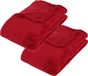 Atmosphera Fleece deken of plaid harig - 2x - rood - 125 x 150 cm - polyester
