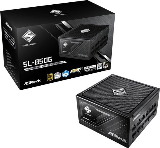 Asrock Steel Legend SL-850G - 850W ATX Voeding - 80+ Goud - Zwart