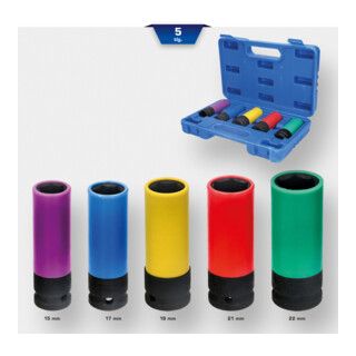 Brilliant Tools 1/2" krachtdopsleutelset aluminiumvelgen, 5-dlg