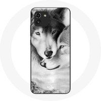 Maniacase Hoesje voor Samsung Galaxy A03 Wolf Duo dieren