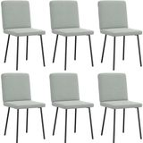 vidaXL Eetkamerstoelen 6 stuks fluweel lichtgrijs