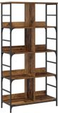 vidaXL Boekenplank - 4-laags - 78,5 x 33 x 153 cm - Metaal - Oud hout