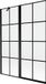 Mexen Mist badwand 2-delig links 130 x 150 cm, zwart raster, zwart