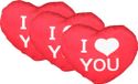 Krüger Coussin décoratif Saint-Valentin/Je t'aime - 3x - forme de cœur - rouge - 15 cm