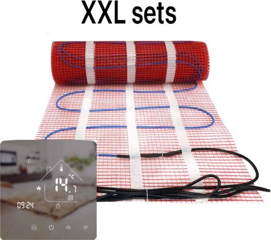 Vloer-verwarming Elektrische vloerverwarming set 24m2 - 3600W met WiFi thermostaat - 10 jaar garantie