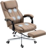 Vinsetto Massage Bureaustoel Polyester 65L x 61B x 108-118H cm Bruin