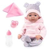 Reborn BAYER DESIGN Reborn Baby pop 38 cm (Lichtroze/grijs)