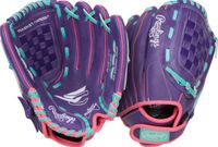 Rawlings - MLB - Softbal Handschoen - Sure Catch - Jeugd - 11,5 inch - Paars/Mint/Roze