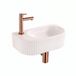 QeramiQ Fuente fonteinset – halfrond – 40x22x12 cm – keramiek linnen – kraangat links – geribbeld