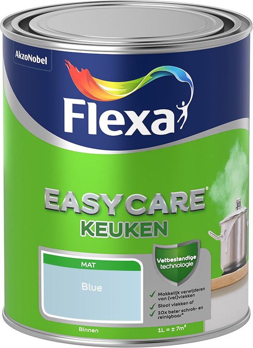 FLEXA Easycare Muurverf Mat Keuken Blue - Kleur van het jaar 2010 1L