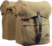 Greenlands dubbele fietstas - canvas - 40 liter - camel - inclusief regenhoes