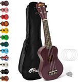 TIGER UKE7-PP Sopraan Ukulele Paars met Gigbag